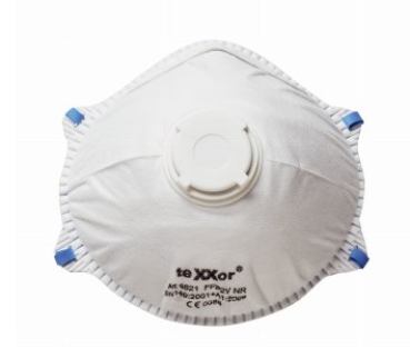 Feinstaubmaske mit Ausatmungsventil und Nasenbügel, 12er Pack